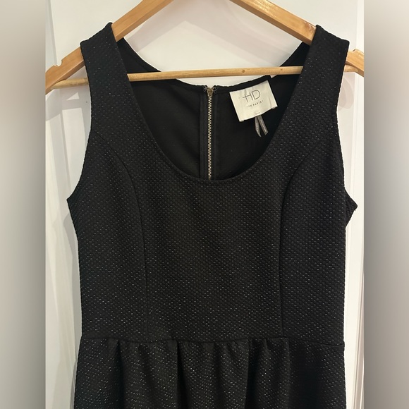 HD in Paris Anthropologie black with silver fleck dress L - Picture 2 of 5